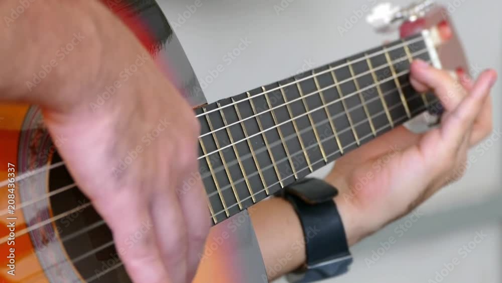 Video guitar playing close fingers and strings,
Video guitar playing close fingers and strings,