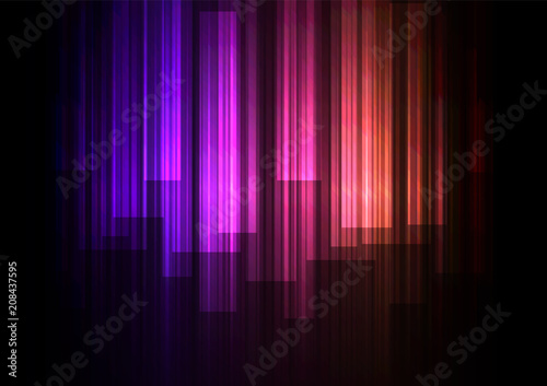 purple orange fade speed bar overlap in dark background, stripe layer backdrop, technology template, vector illustration