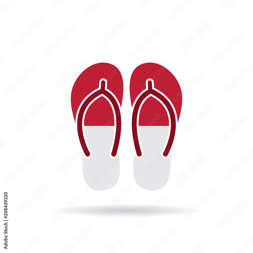 Indonesia flag flip flop sandals icon on a white background. Stock Vector |  Adobe Stock