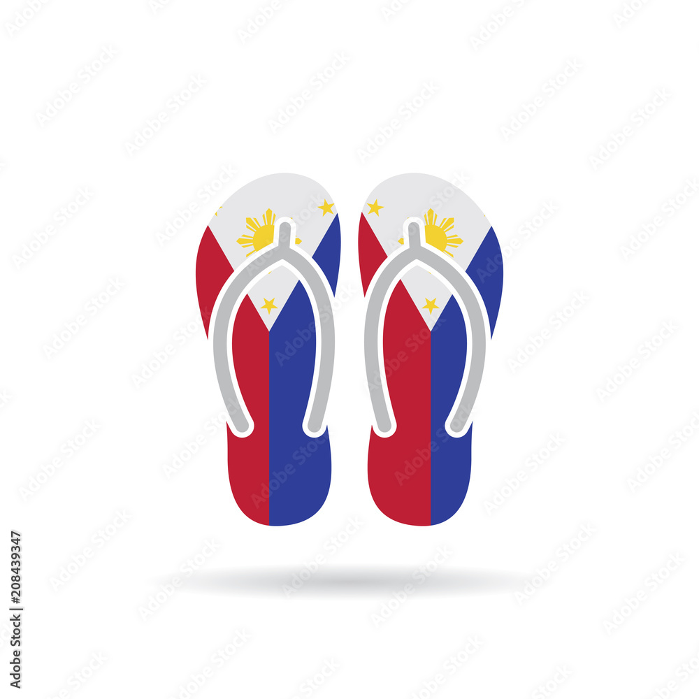 Philippines flag flip flop sandals icon on a white background. Stock Vector  | Adobe Stock