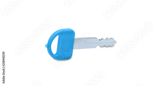 blue car key  on white background