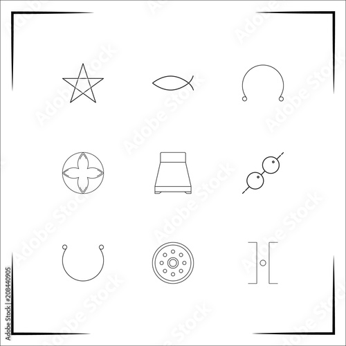Astrology vector icons set. Outlined linear icons