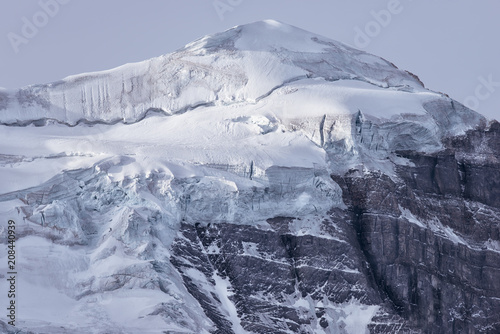 Glacier ice on mountain peak of Rockies