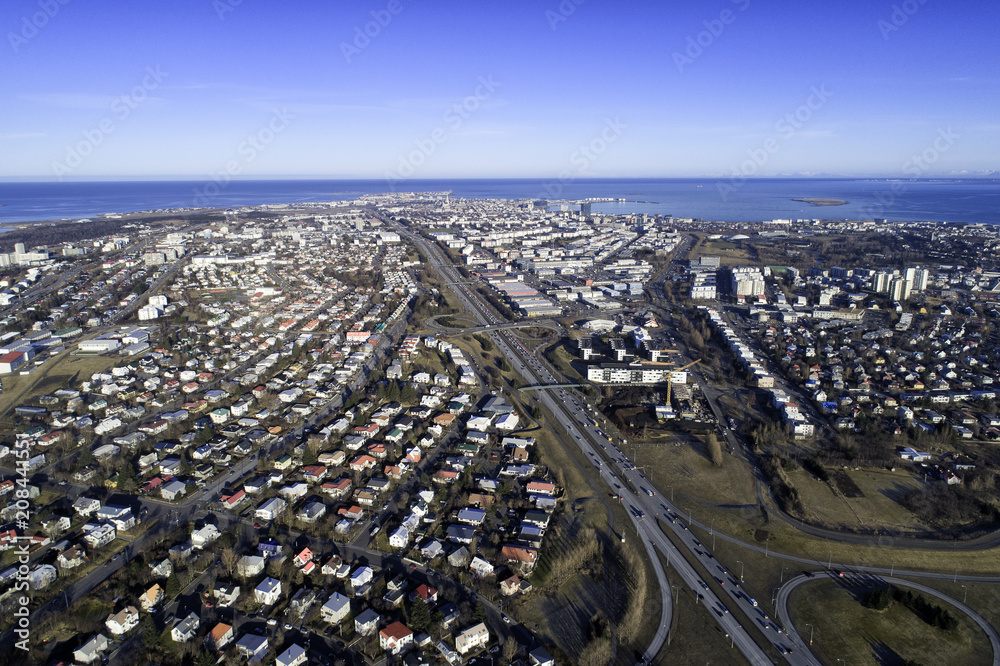 Reykjavik city from above