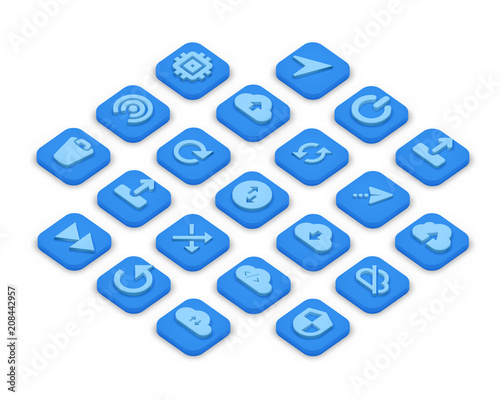 Isometric icons of data 