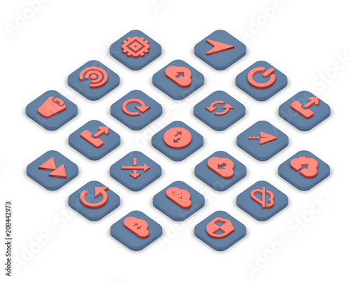 Isometric icons of data 