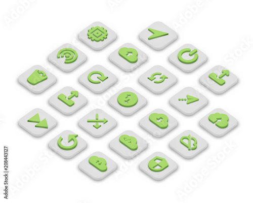 Isometric icons of data 