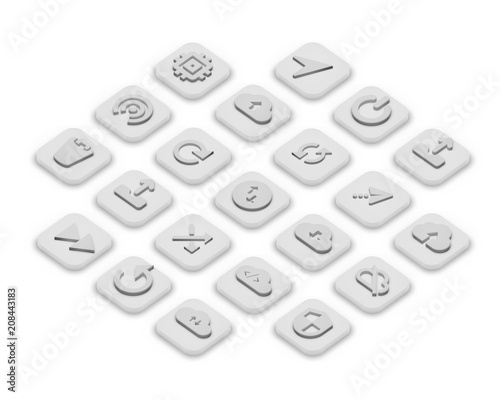 Isometric icons of data 
