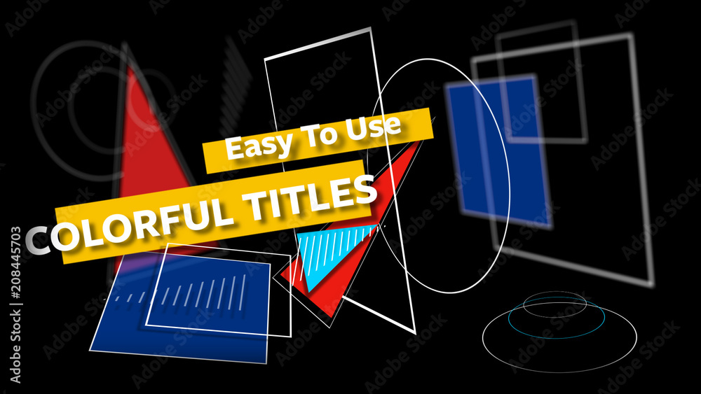 Retro Colorful Layered Shapes Title Stock Template | Adobe Stock