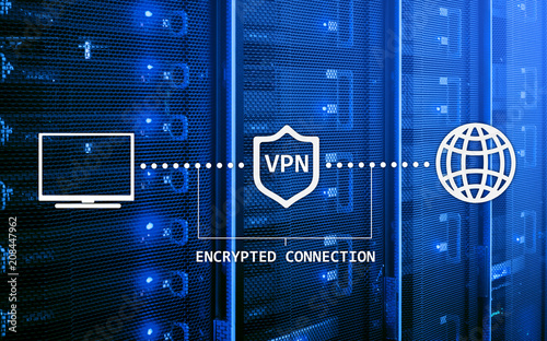 Virtual private network, VPN, Data encryption, IP substitute. photo