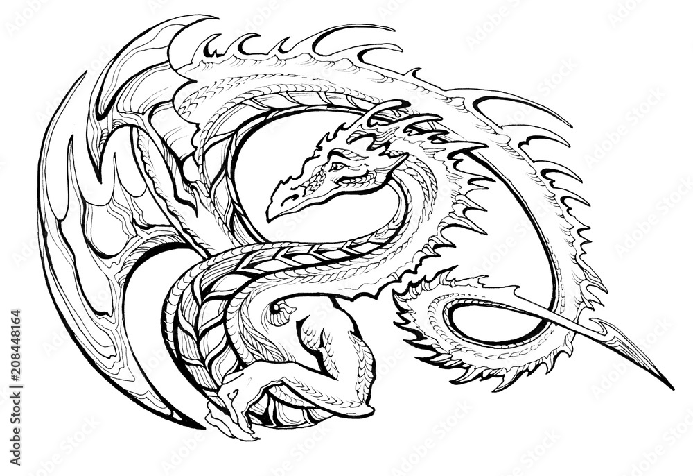 Obraz premium winged dragon wyvern