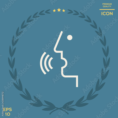 Voice control, person talking - icon