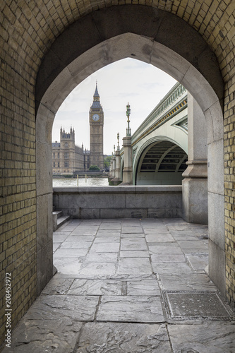Portrait view of Big Ben in London, England. © Danaan