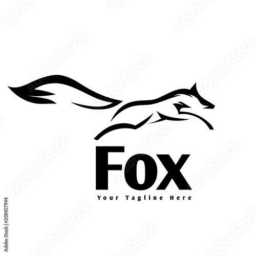 Line art fast fox logo