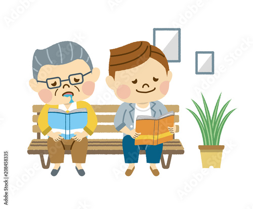 休憩する男性