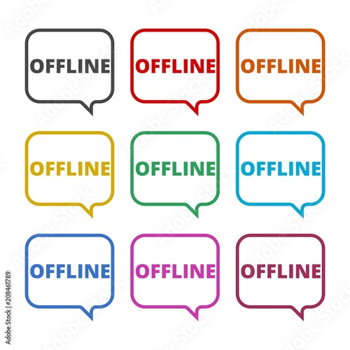 Offline icon, color icons set