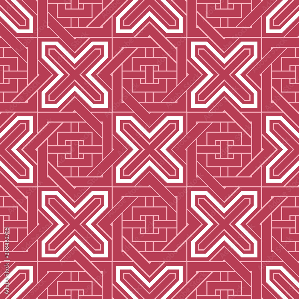 Red seamless background. Geometric pink and beige pattern Red seamless background. Geometric pink and beige pattern