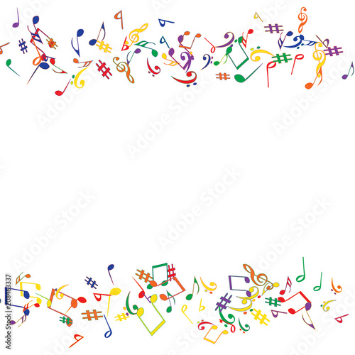Musical Signs. Modern Background with Notes. Vector Element for Musical Poster, Banner, Advertising, Card. Minimalistic Simple Background.