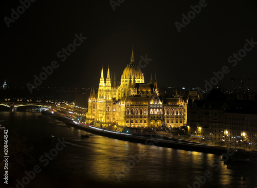 budapest, parliament, hungary, night, danube, architecture, river, building, hungarian, europe, city, landmark, travel, capital, water, old, government, panorama, reflection, parlament, tourism, citys © REZA