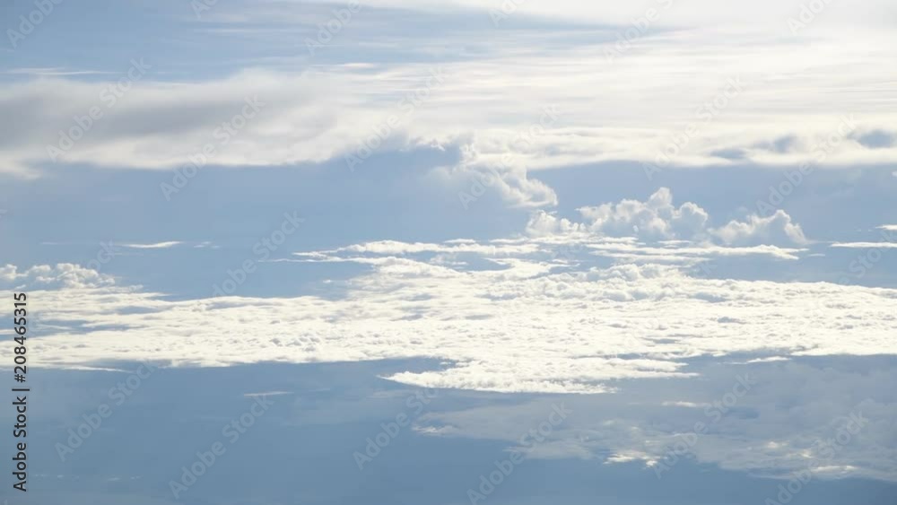 View sea from the airplane see the beautiful sky and clouds calm and relaxed , from thailand View sea from the airplane see the beautiful sky and clouds calm and relaxed , from thailand