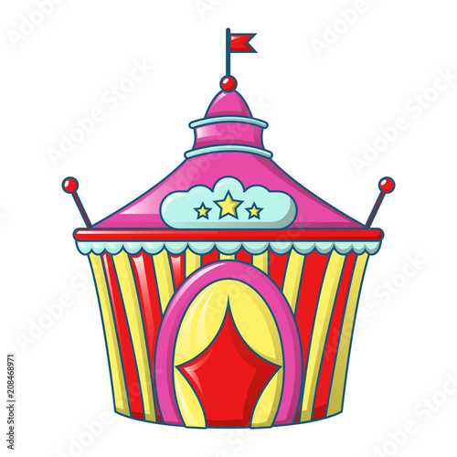 Circus tent icon. Cartoon of circus tent vector icon for web design isolated on white background photo