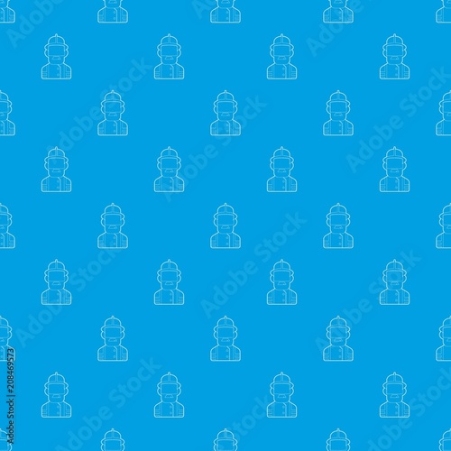 Builder pattern vector seamless blue repeat for any use