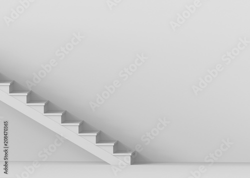 3d rendering. simple Gray cement stairs on copy space background.