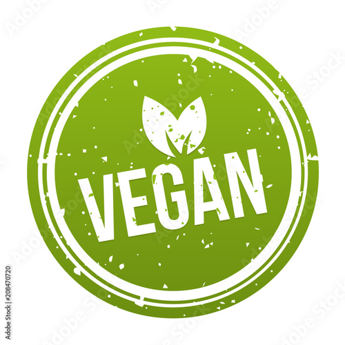 Green Vegan Badge - Vegan Button. Eps10 Vector.