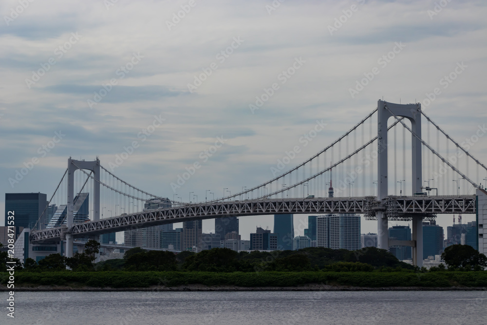 (東京都ー湾岸風景)お台場から望むレインボーブリッジ2 (東京都ー湾岸風景)お台場から望むレインボーブリッジ2