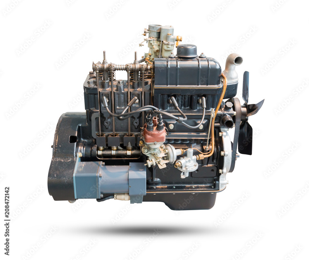 Car engine part isolated on white background. Car engine part isolated on white background.
