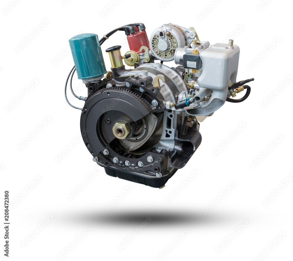 Car engine part isolated on white background. Car engine part isolated on white background.