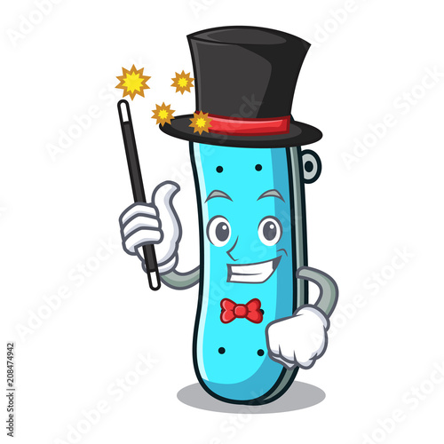 Magician skateboard mascot cartoon style