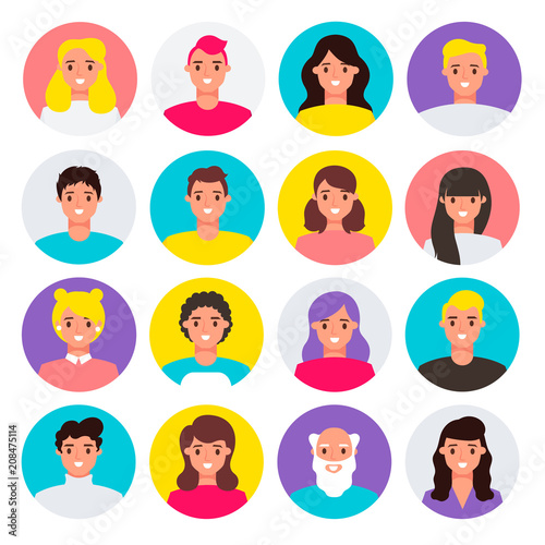 Set of colorful vector icons. people. flat cartoon characters design