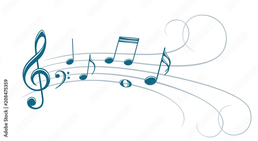 Symbol with music notes. Symbol with music notes.