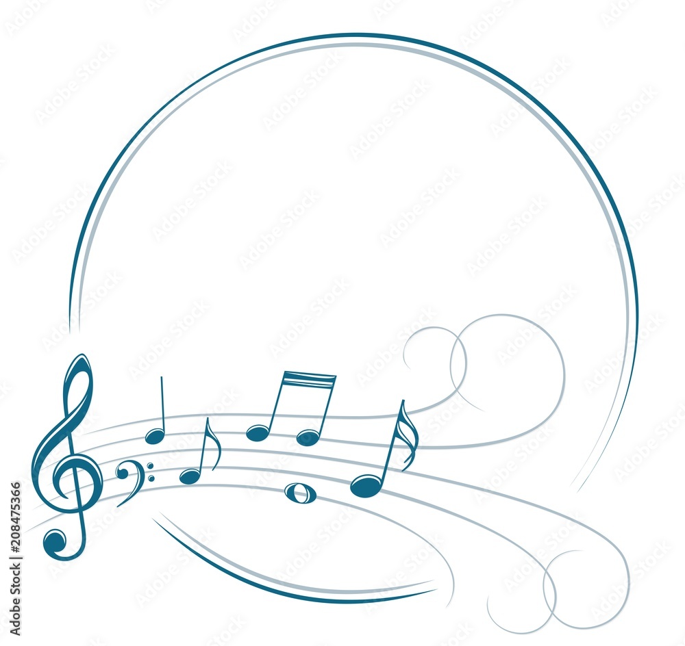 Fototapeta premium Frame with music notes.