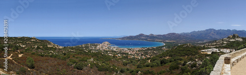 Calvi bay panorama in corsica coast