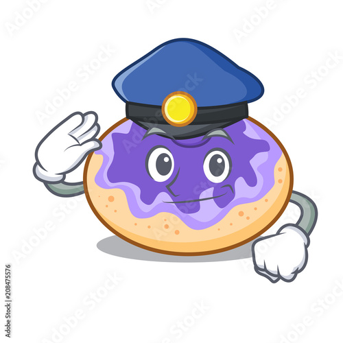 Police donut blueberry character cartoon photo