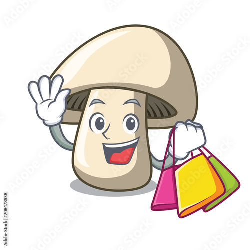 Shopping champignon mushroom character cartoon