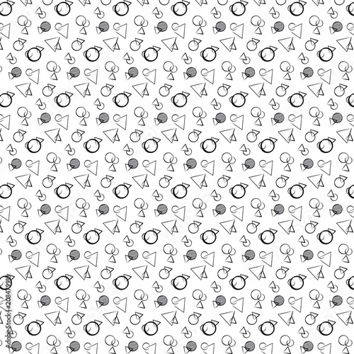Abstract bauhaus geometric ornament, seamless pattern for printing on textiles, background, wallpaper