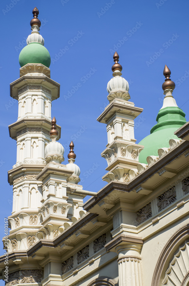 The mosque with green domes in Kolkata India a sight
