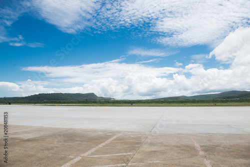 empty runway and cloudy in sky on summer