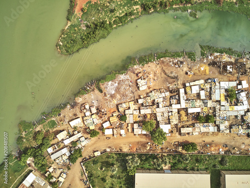 Aerial Drone view of niarela Quizambougou Niger Bamako Mali photo