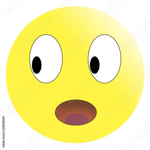 Foto Cute Surprised on White Background. Isolated Illustration