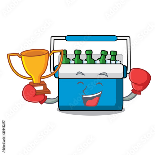 Boxing winner freezer bag mascot cartoon