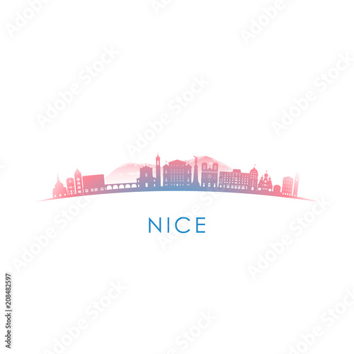 Nice skyline silhouette. Vector design colorful illustration.