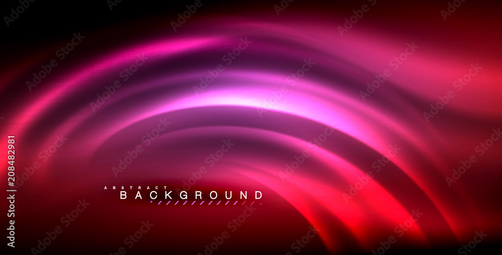 Neon glowing wave, magic energy and light motion background Neon glowing wave, magic energy and light motion background