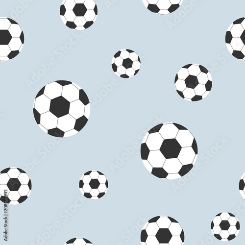 Seamless pattern from soccer balls on background Decorative design element of fabric wallpaper covers for the game sports football Sports seamless background with soccer balls Vector football pattern © ket-le