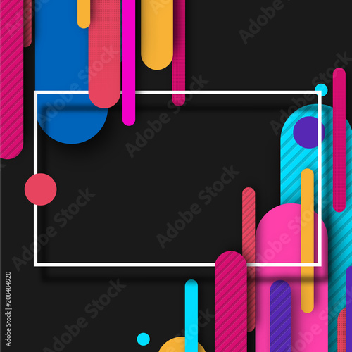 Black background with bright abstract colorful pattern.