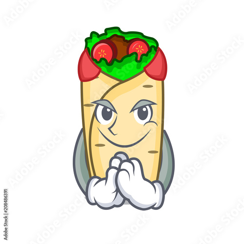 Devil burrito mascot cartoon style