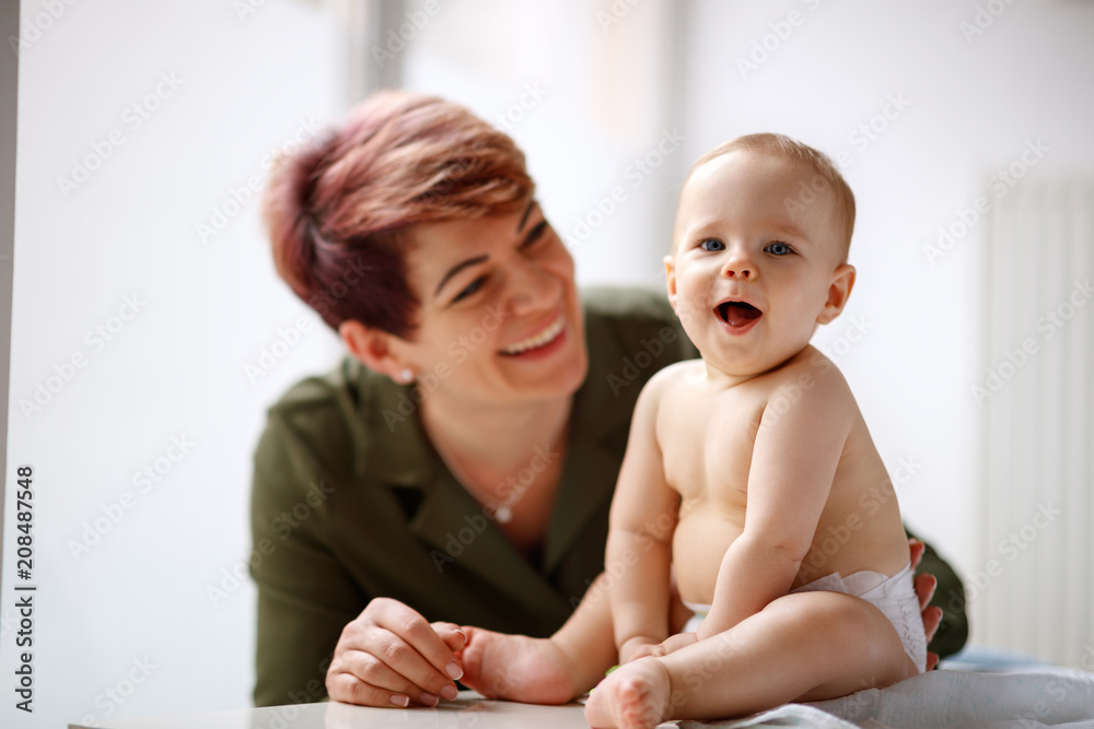 Happy mother with little son Happy mother with little son